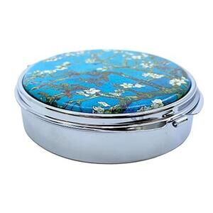 Almond Blossom Pill Case Portable Medicine Vitamin Organizer for Pocket or Purse